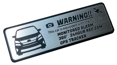 Honami Works VELLFIRE 20 Series Late Security Emblem 24 Hour Monitoring Dash Cam GPS Tracker Sticker