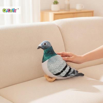 1Pcs Simulation White Green Pigeon Stuffed Animal Doll Lifelike Bird Plush Toys Photography Props Home Decor Gifts