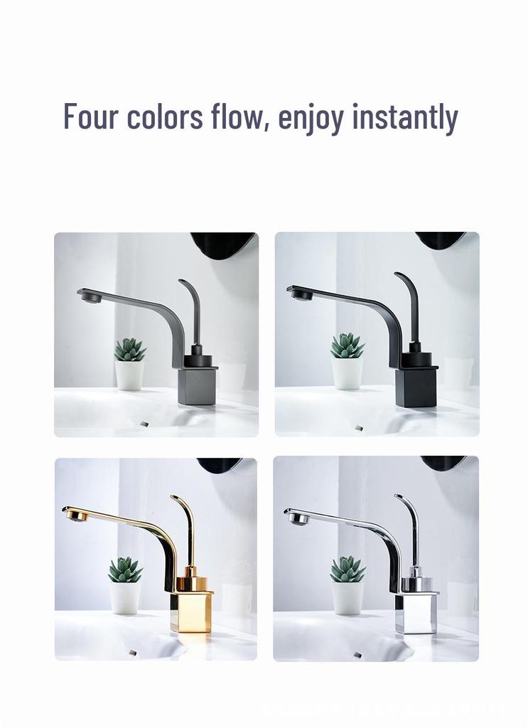 Nordic Gold Anti-Splash Hot & Cold Faucet for Bathroom Countertop Basin Cabinet
