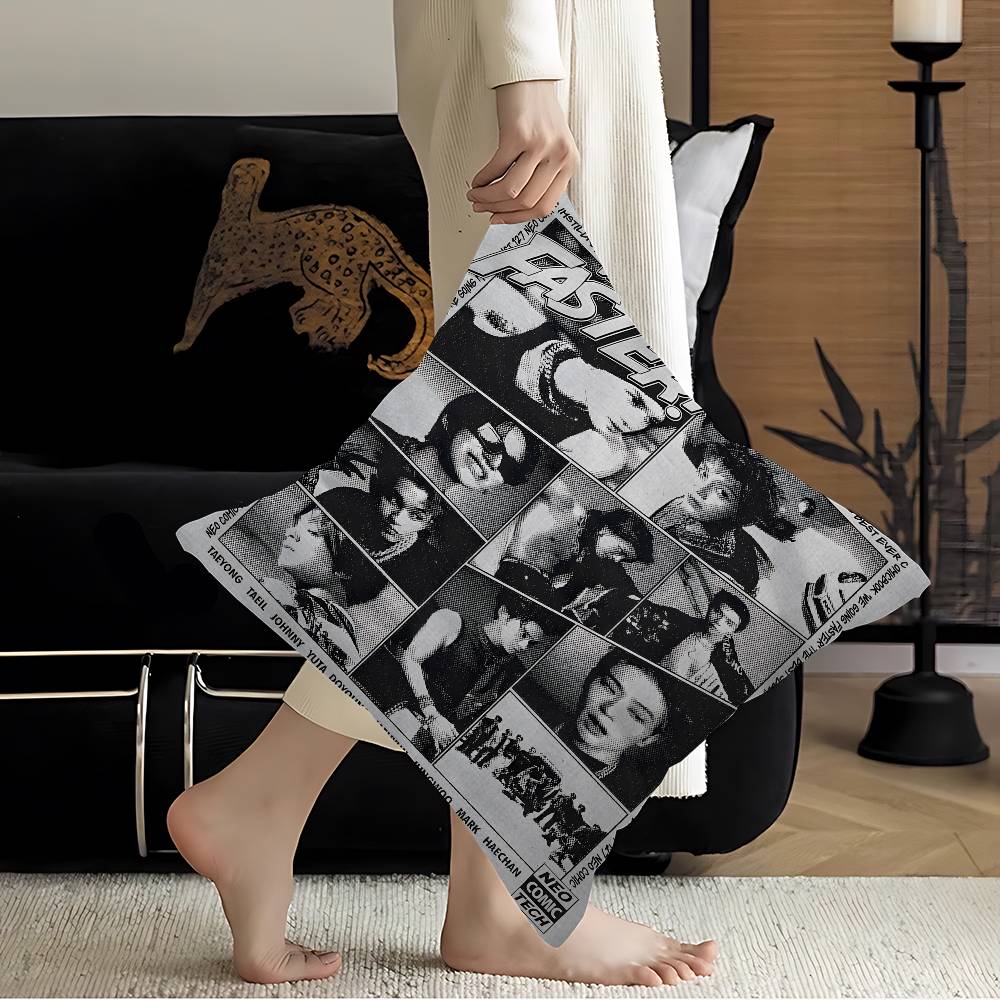 Pop Music Groups NNCT  Cushion Cover Pillowcase Upholstery Sofa Throw Pillow Home Decor Pillowcas