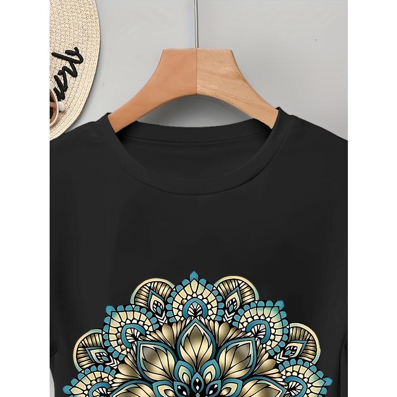 European sizes Elegant Artistic Print Women's Short-Sleeve T-Shirt