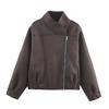 European and American Winter New Casual Versatile Stand-up Collar Long-sleeved Zipper Double-sided Jacket Jacket Women