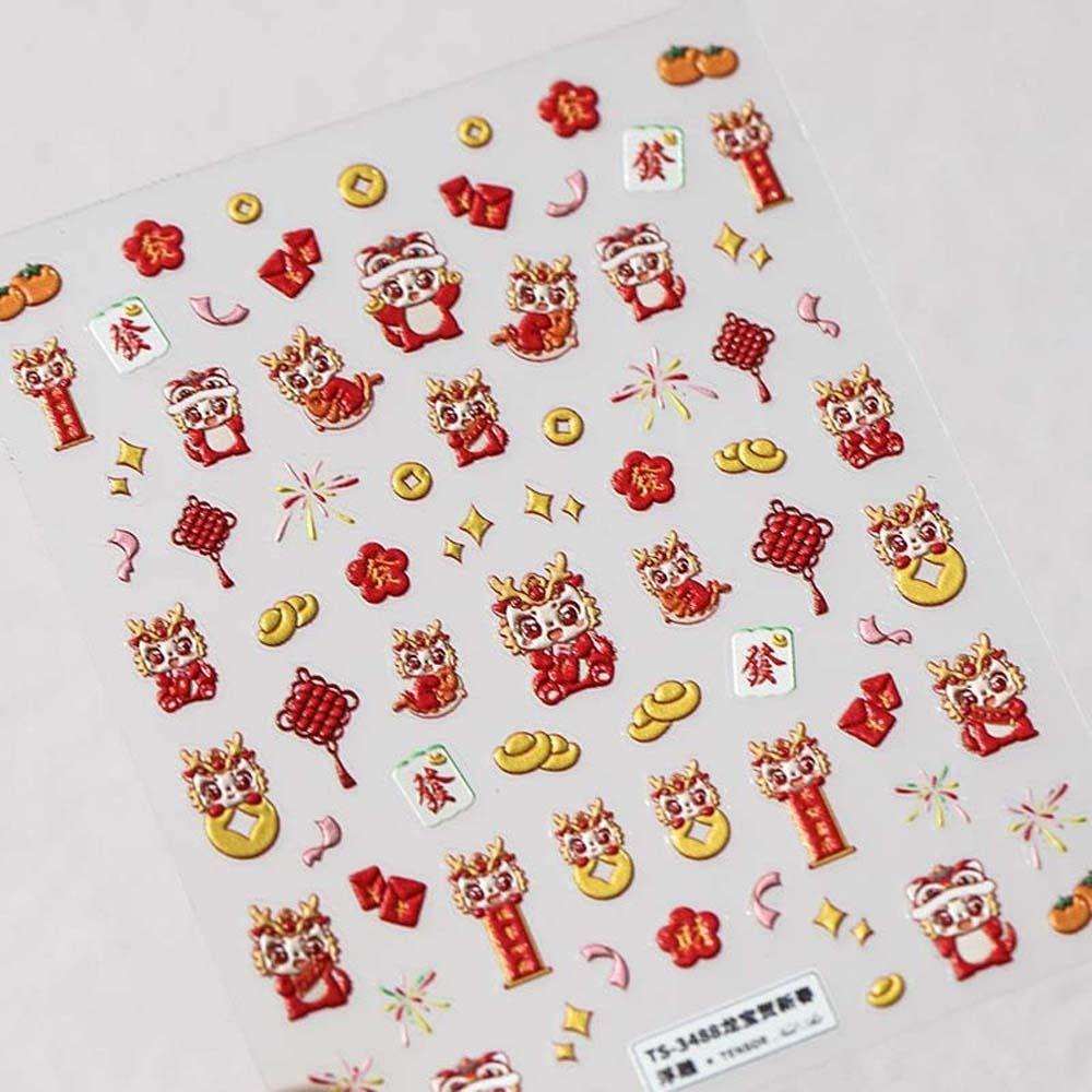 

Nail Art Supplies Fireworks Nail Decals New Year Nail Charms Chinese Nail Decorations Girls StyleA