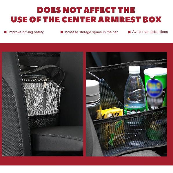 Car Net Pocket Handbag Holder, Driver Storage Netting Pouch Between Seats, Large Capacity Seat Back Organizer Mesh Pocket for Purses and Bags, Auto