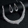 Minimalist Rhinestone Wedding Jewelry Set: European & American Style Necklace and Earrings for Brides