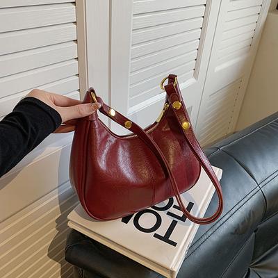 Popular Red Tote Bags For Women  New Fashionable High-end One Shoulder Underarm Bags Female Vintage Versatile Crossbody Pack