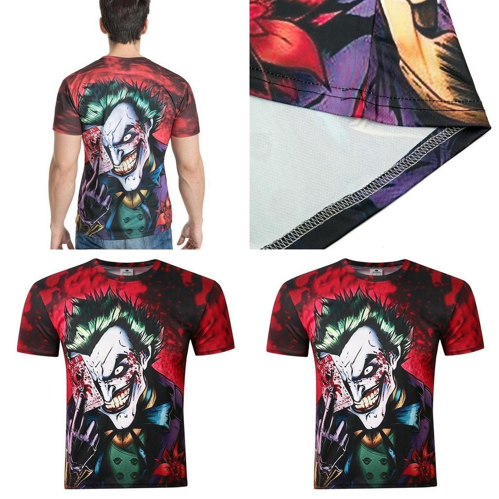 Stylish Red Joker T-shirt Unisex Fit With Full 3d Printing