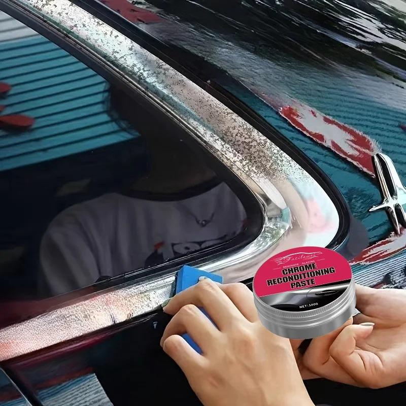 Chrome Plated Restoration Paste | Chrome Polishing Compound for Car Door Handles and Windows | Oxidation Removal Paste for Vehic