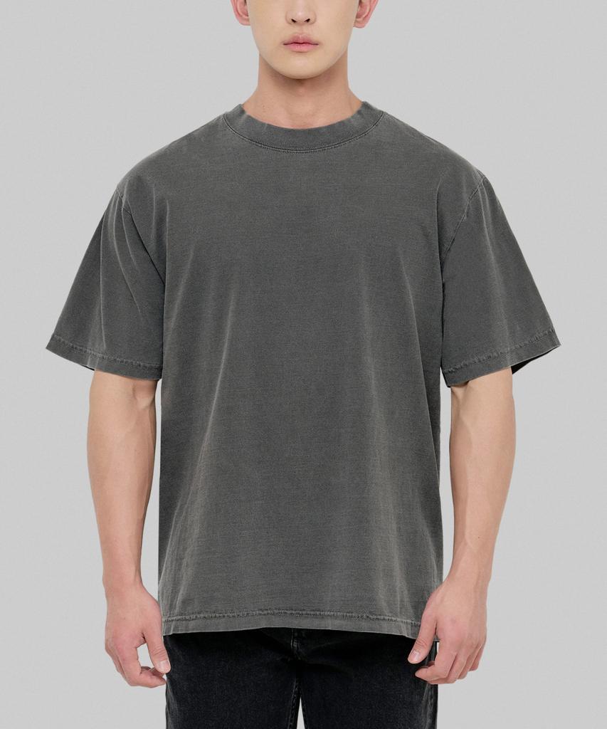 SHAKA WEAR 7.5Oz Garment-Dyed Plain Oversized Short Sleeve T-Shirt_Shadow