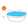 Salad Bowl - 20cm - Tempered Glass - Transparent - Airtight Lid