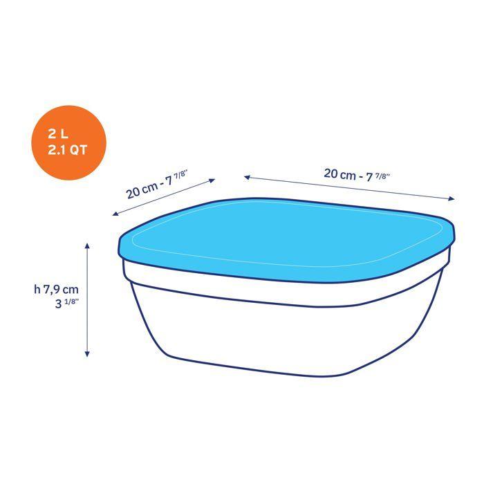 Salad Bowl - 20cm - Tempered Glass - Transparent - Airtight Lid