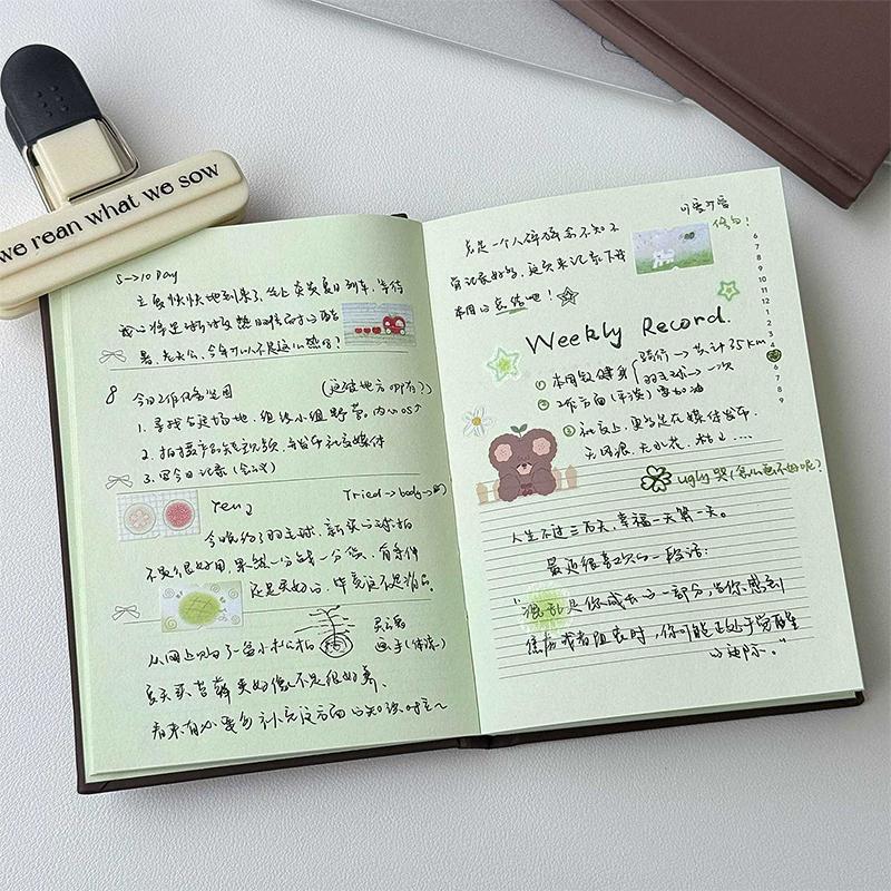 Mint Chocolate Green Inner Page A6 Notebook Girls Diary Thickened Notebook Journal Cute Kawaii Stationery