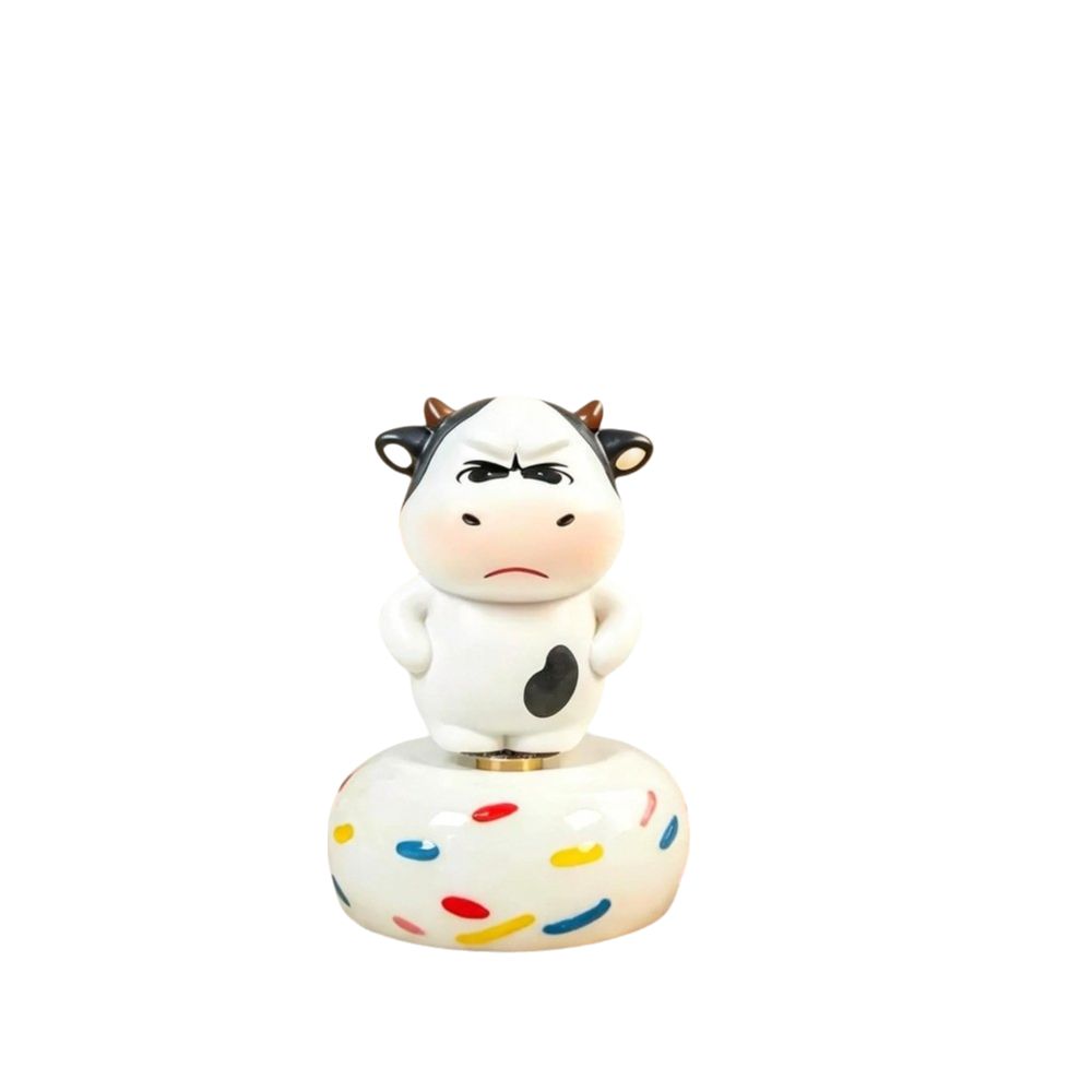 Aggrieved Grass Cow Figure Cute Center Console Decoration Calf Car Ornament Car