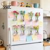 Space-saving Plant Container 1/8/10Pcs Vertical Greenery Vase Magnetic Mini Clear Glass Propagation Planter with Faux Flowers Dorm Room Decor Office