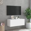 VidaXL Wall-Mounted TV Unit with LED Lights, Hanging Television Cabinet with Storage, Floating TV Stand Living Room, 837281