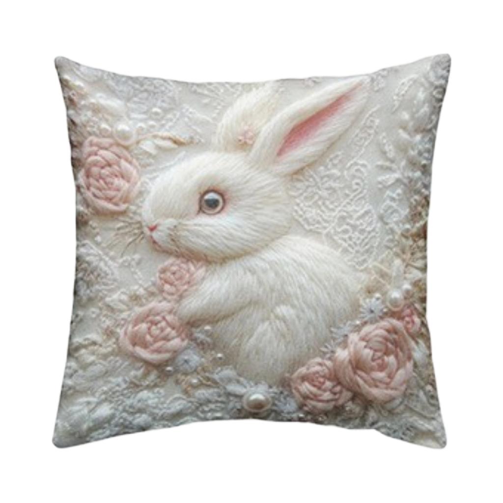 Imitation 3D Rabbits Pillow Cover For Holiday Decoration, Living Room Sofa Cushion, Pillowcase (without Core)