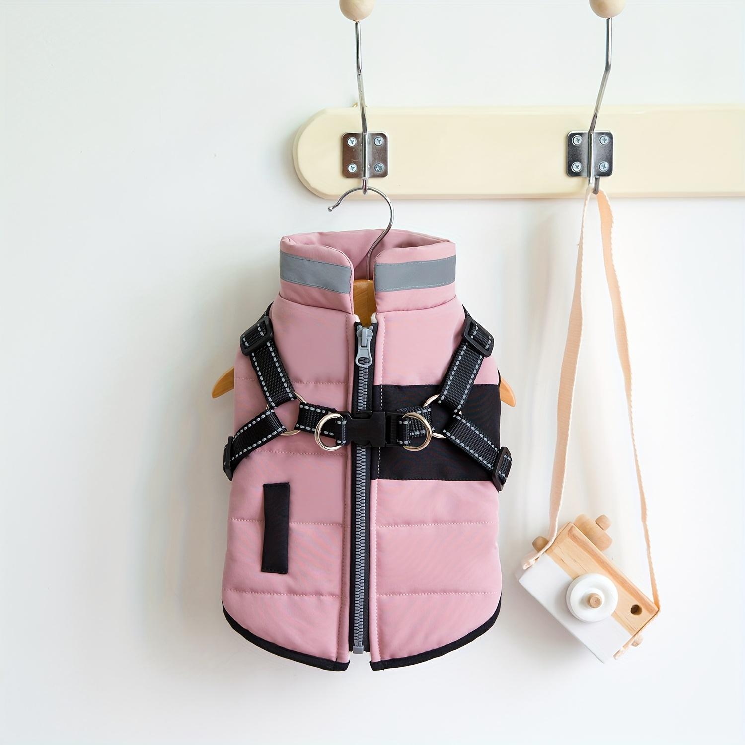 

Cozy Winter Jumpsuit for Small Dogs! Thick, soft-filled & adjustable. Pink/Blue. Keep your pet warm indoors & outdoors. XL рожевий