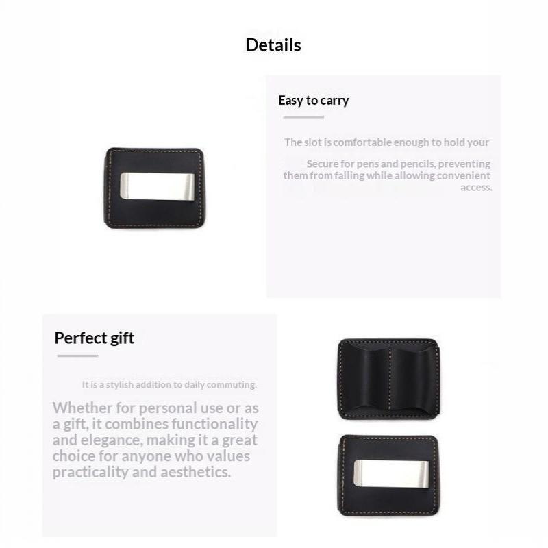 Retro Travel Pencil Holder with Durable Stainless Clip Lightweight Pen Storage Case for Journal Notebook Office Supply