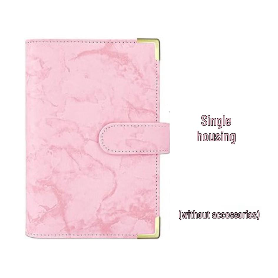 Marble Pattern A6 PU Leather 6-Hole Binder Journal Notebook for Cash Budget