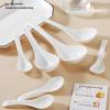 Pure White Ceramic Soup and Condiment Spoons, Extended Handle, Set of 100