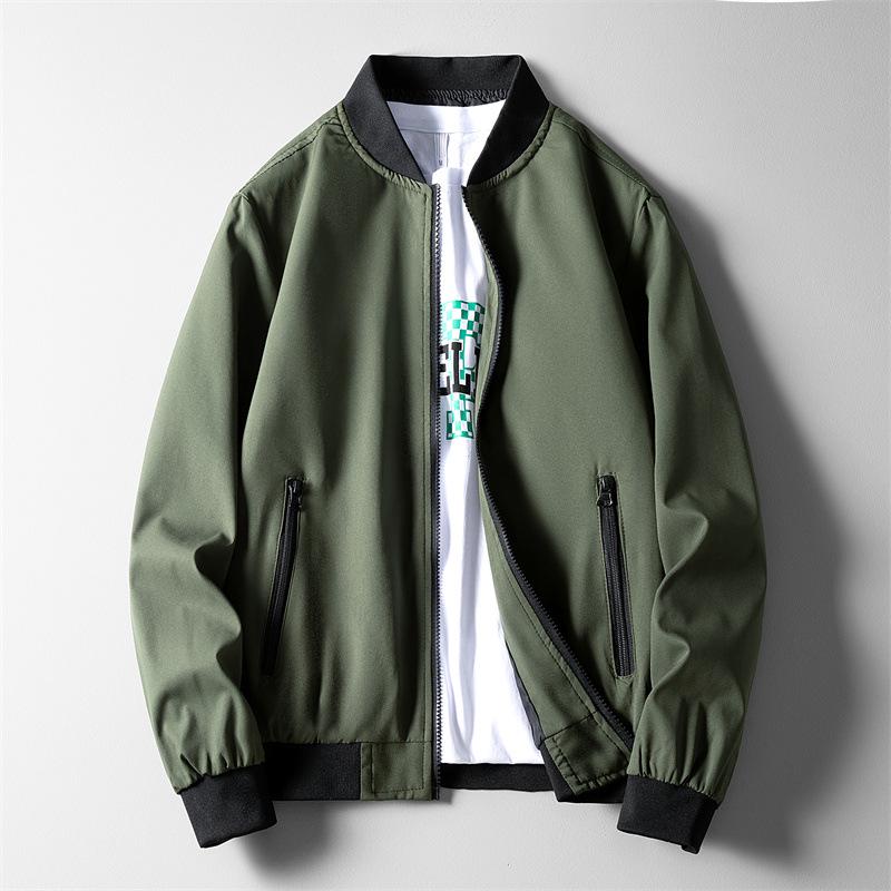 

Men s Spring & Autumn Stand Collar Jacket - Thin Style, Casual Outerwear for Middle-Aged & Young Men 3XL армия зеленый