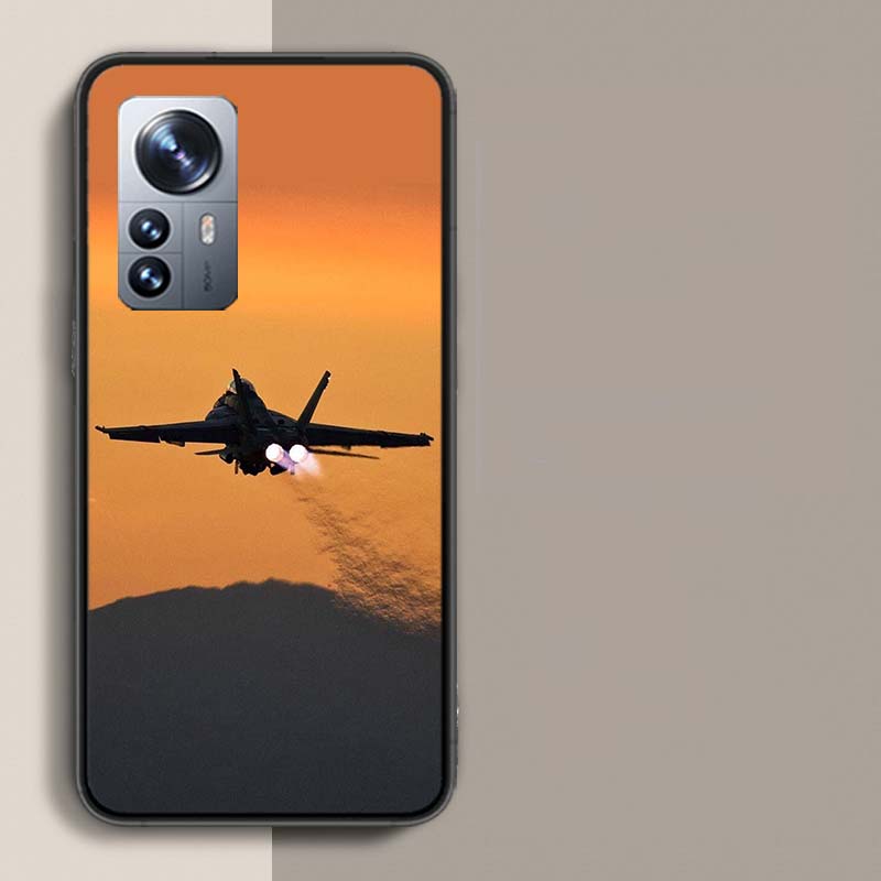 Black Sky Jet Fighter Phone Case For Xiaomi Mi 13 12T Poco F7 Pro 14 Ultra 15 Pro 12X 12 9 8 Lite 5G 11T 11i 10 10T Pro Capa