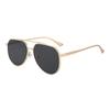 High-End Men's Retro Double Bridge Aviator Sunglasses - Fashionable Metal Goggles for Sun Protection