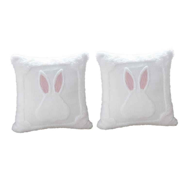 

Pack Of 2 Lovely Rabbits Shape Pillow Cover Soft Materials Spring Theme Decoration 1