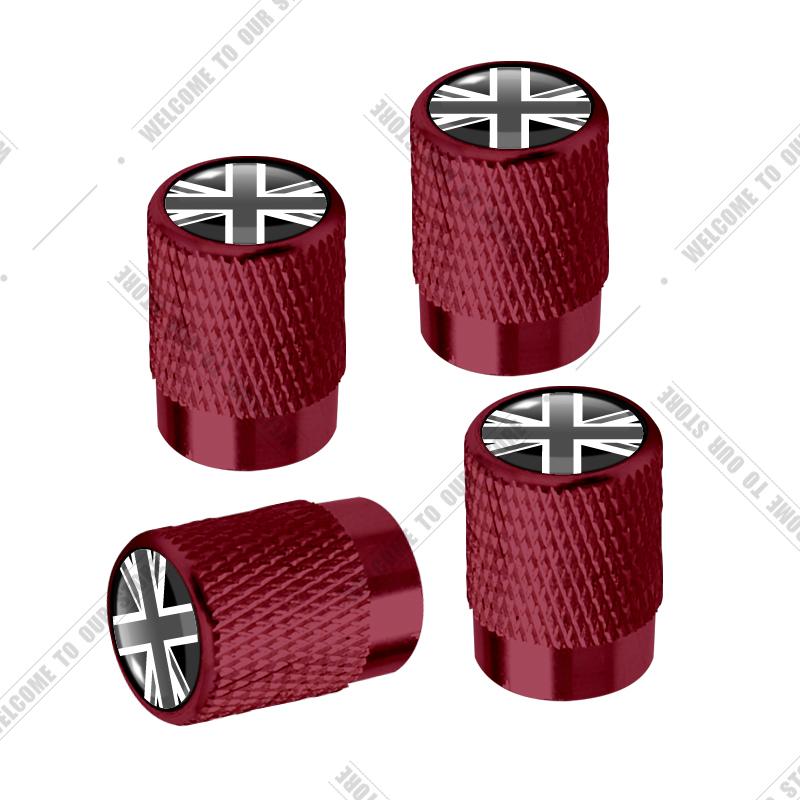 Auto CNC Aluminium UK Flagge Emblem Für Mini Cooper Jaguar Land Rover Ford Opel Honda Nissan 4 Stück Reifenventil Luftanschluss Ventilnadelkappe