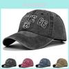 Route 66 Vintage Embroidered Baseball Cap Washed Denim Duckbill Cowboy Hat Sun Hat