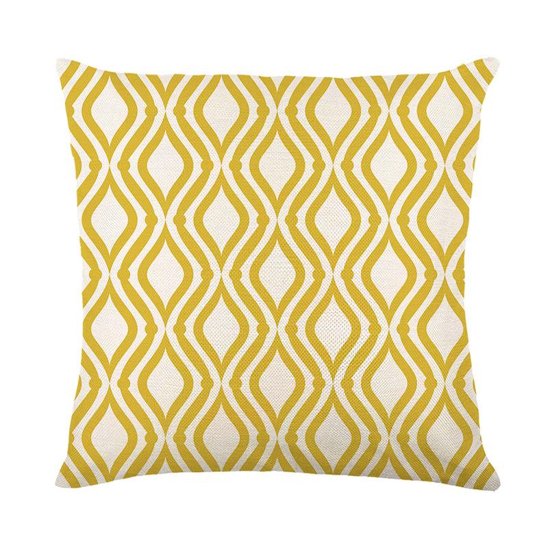 New Waterproof Pillow Cover, Three-proof, Fine Linen, Oil-proof and Stain-proof, Outdoor Geometric Line Printed Pillow Cover