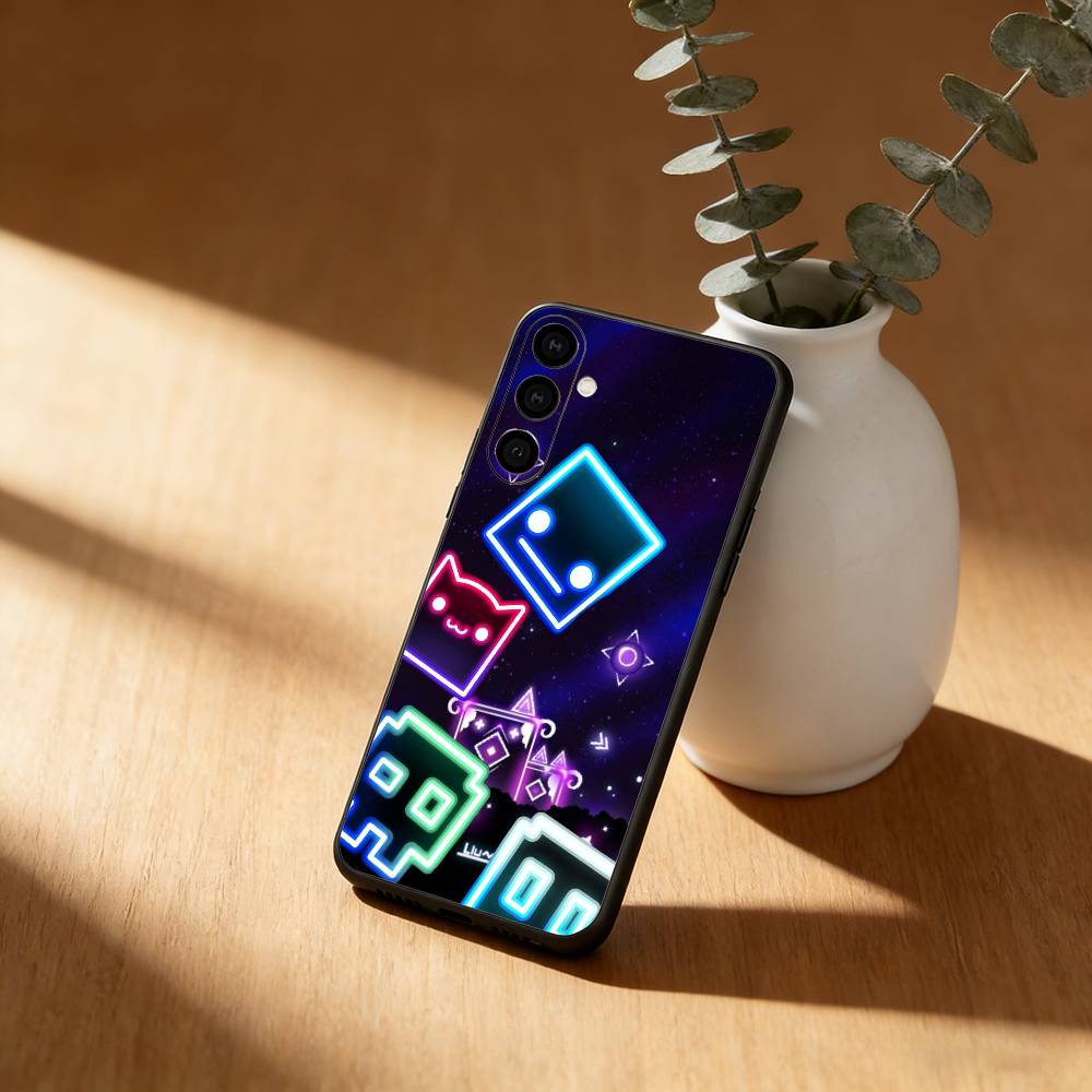 

Чохол для телефону G-Geometry Dash Game для Samsung Galaxy A20, 21s, 22, 31, 32, 52, 53, 72, 73, 80, 91, м який чорний корпус Samsung a50 30s 50s