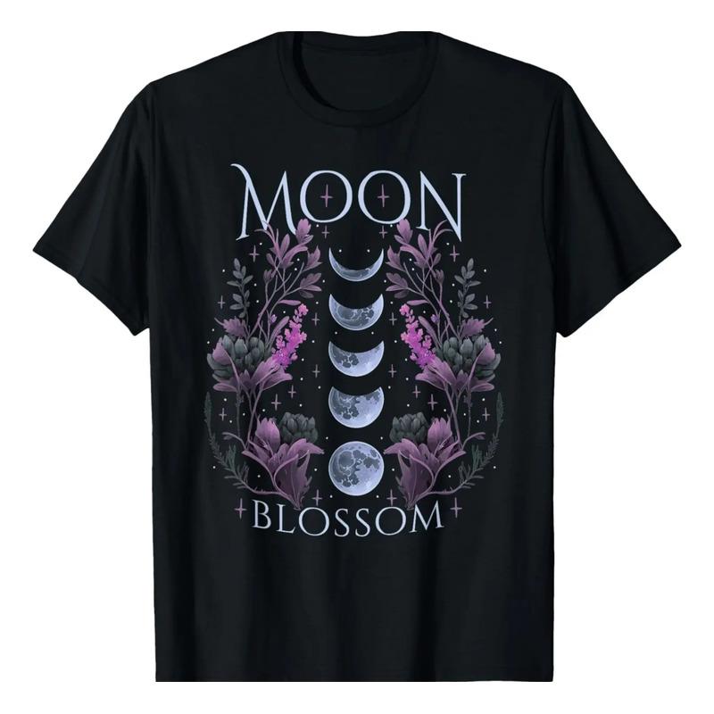 Camiseta Moon Phases Mystical Flowers S разноцветный