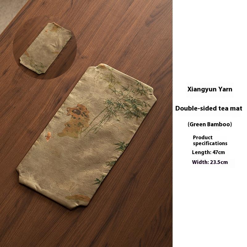 

Imitation Fragrant Cloud Yarn Rectangular Dry Brew Tea Mat Zen Double-sided Heat Insulation Retro Tablecloth Tea Cloth Tea Towel