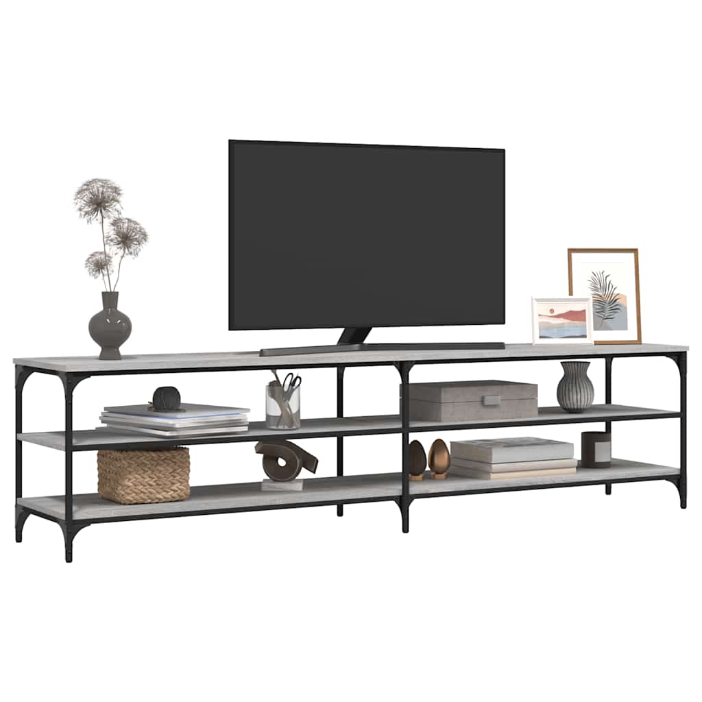 TV Cabinet Gray Sonoma 200x30x50 cm Particleboard and Metal