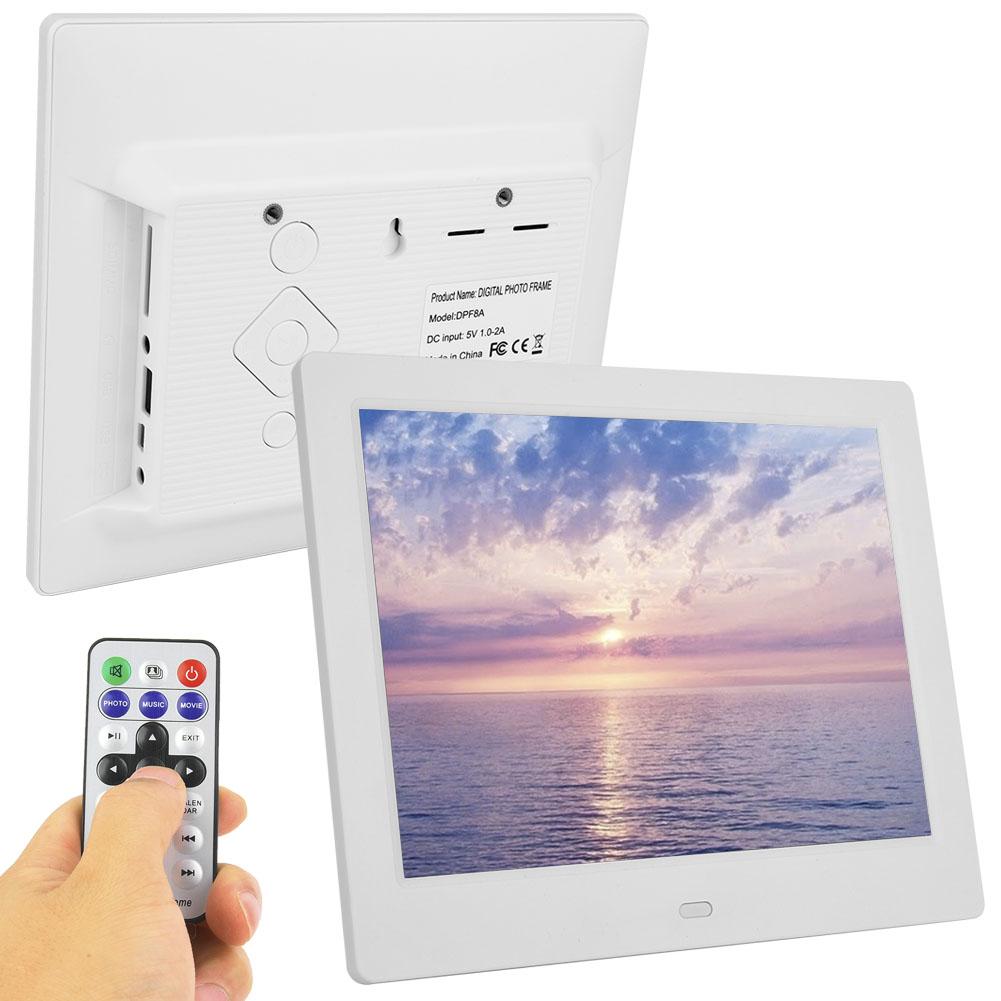 8 Inch 16:9 800*600 HD Digital Photo Album Frame Video Music Player (White )