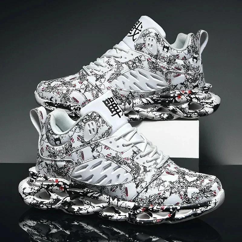 Klobige Herren-Sneaker Plateau Herrenschuhe Trend Atmungsaktive Freizeitschuhe Leichte Laufschuhe für Herren 2025 Neuer Druck Tenis Masculino