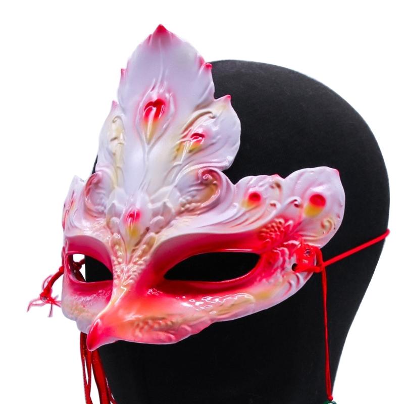 Masquerade Adult Half Face Mask Sexy Funny Dress Chinese Style Adjustable Mask for Halloween Carnivals Night Club