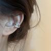 French Silver Zirconia Wheat Ear Cuff: Exquisite, High-End Design, No Piercing Needed.