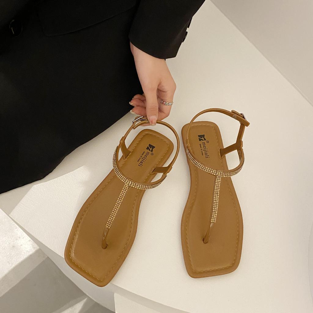 Flat Toe Sandals Girl Shoes New Summer Student Versatile Skirt Fairy Style Roman Shoes