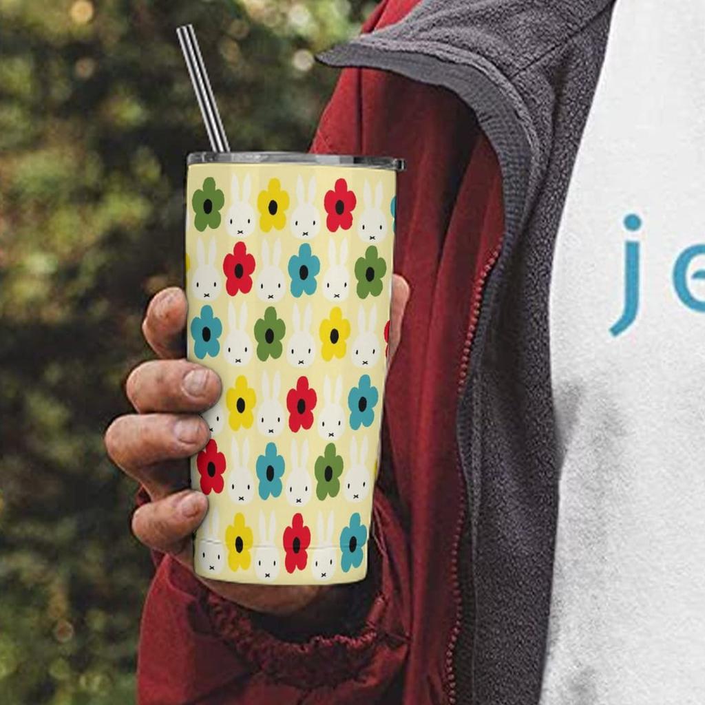 Miffy Coffee Convenience Store Direct Stainless with Character Goods Tumbler, Mug, Cup, Cup, Insulated, Drinking, Steel, Lid, Portable, Straw, 600ml,