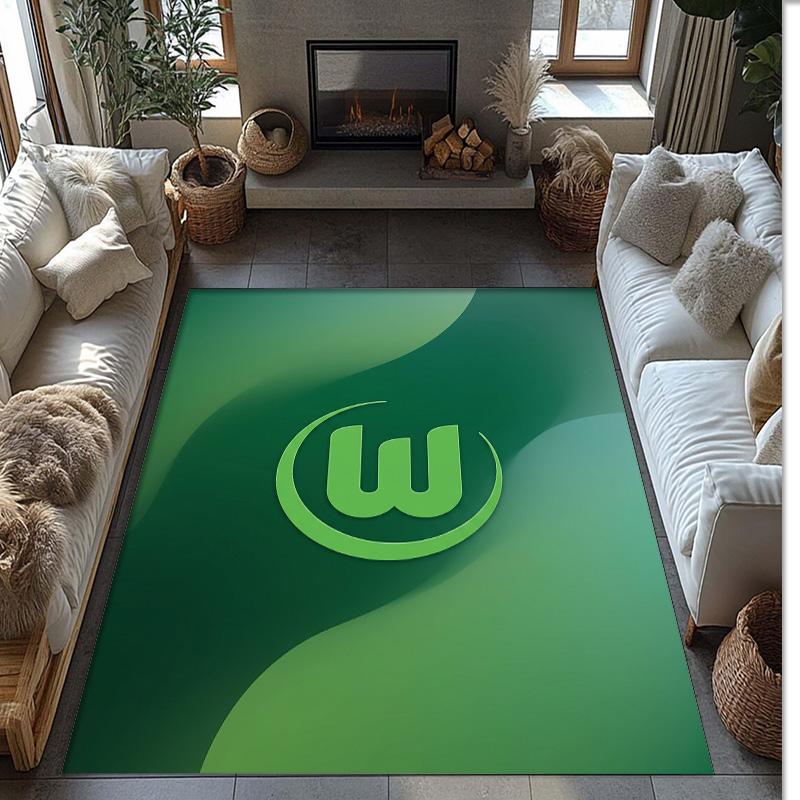 VfL Wolfsburg FC Fußball Muster Weicher Teppich Rutschfester Indoor Bodenbelag Sport Dekor Matte für Schlafzimmer