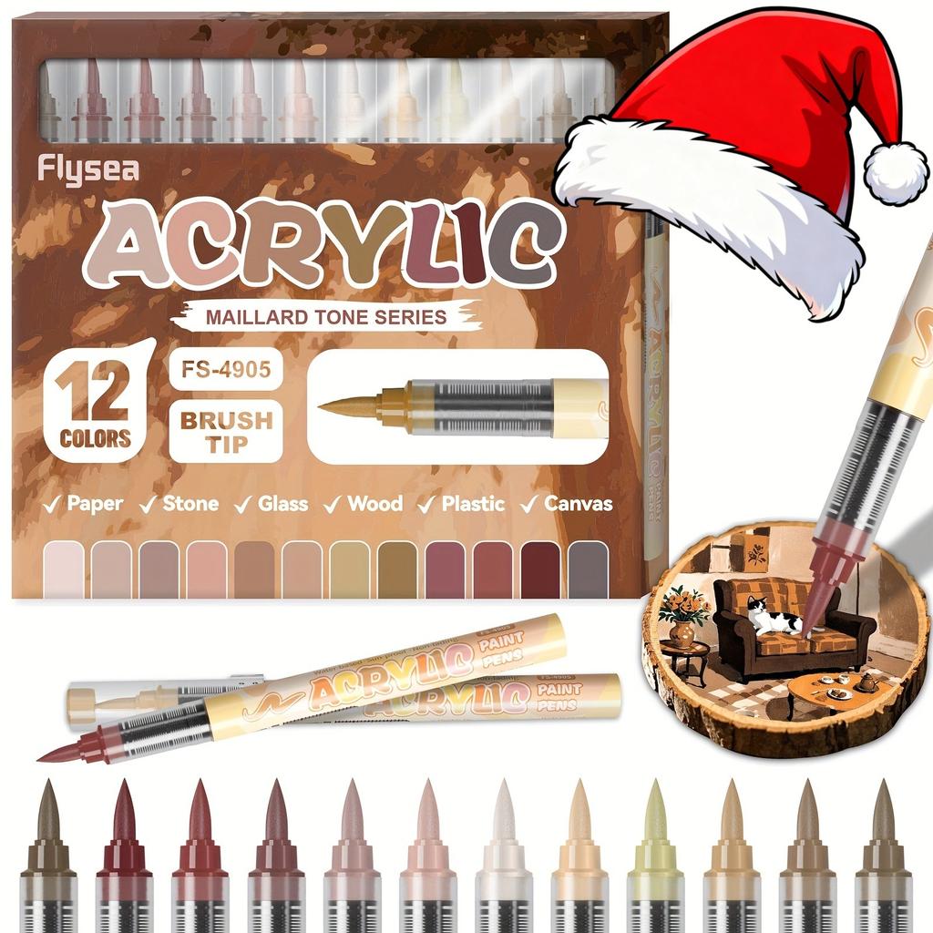 Zestaw markerów akrylowych w kolorach makaroników, na bazie wody, z automatycznym systemem kontroli atramentu, markery artystyczne w pisakach dla dorosłych i dzieci, prezent świąteczny