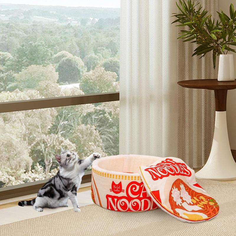 Ramen Noodle Cat Bed Noodle Bowl Soft Pet House All-Season Pet Kennel With Removable Cushion For Small Medium Large Dogs