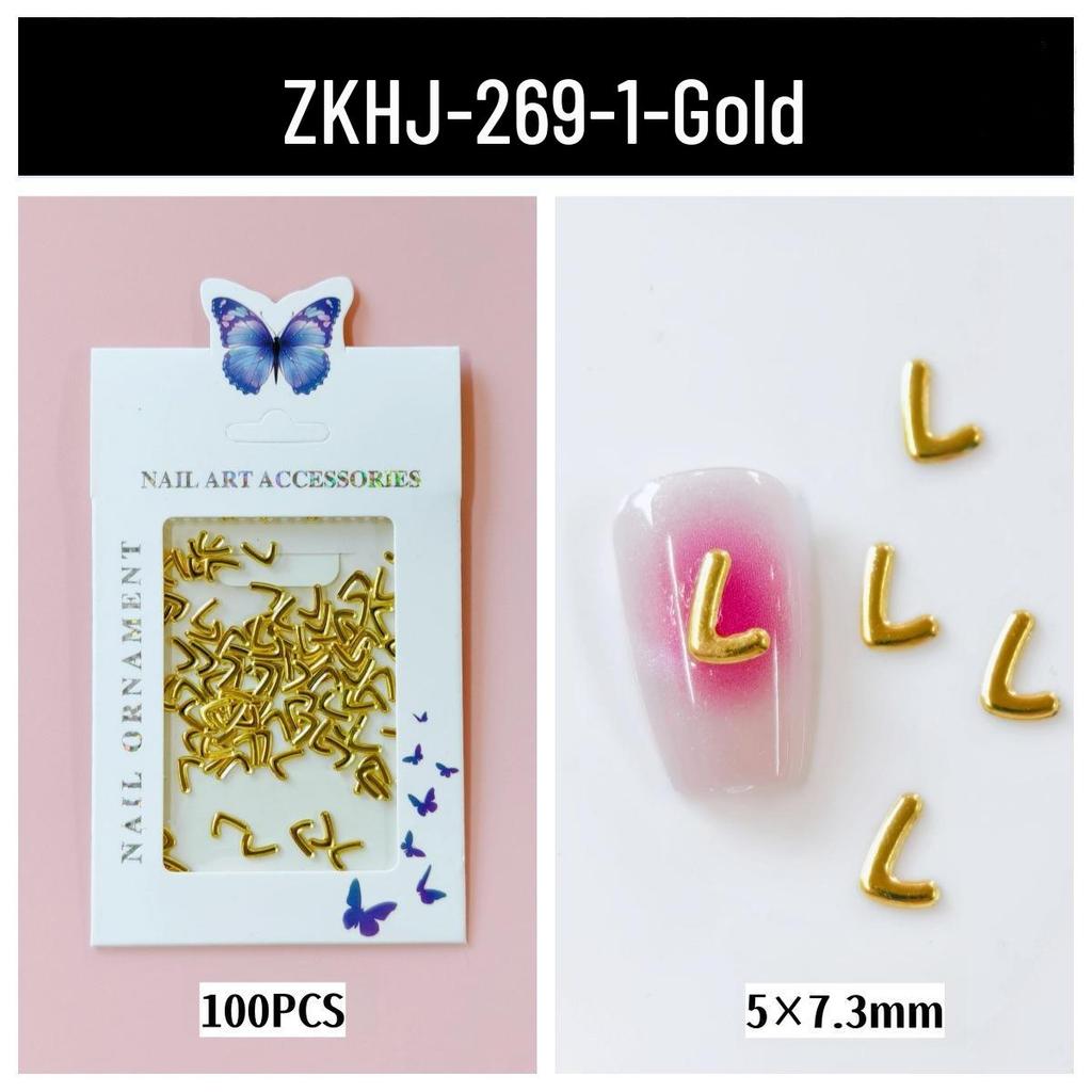 Nail Art Decorations: LOVE Letters, Hearts, Flowers, Metal Alloy Hollow Designs for DIY Journals