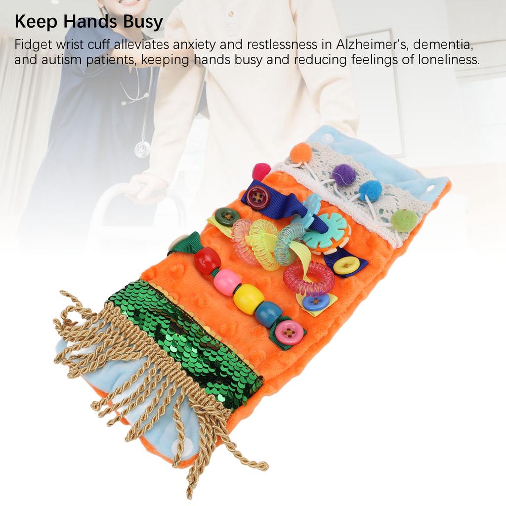Alzheimer Patient Sensory Toy Reduce Anxiety Fidget Wrist Cuff for Dementia Autistic Patients