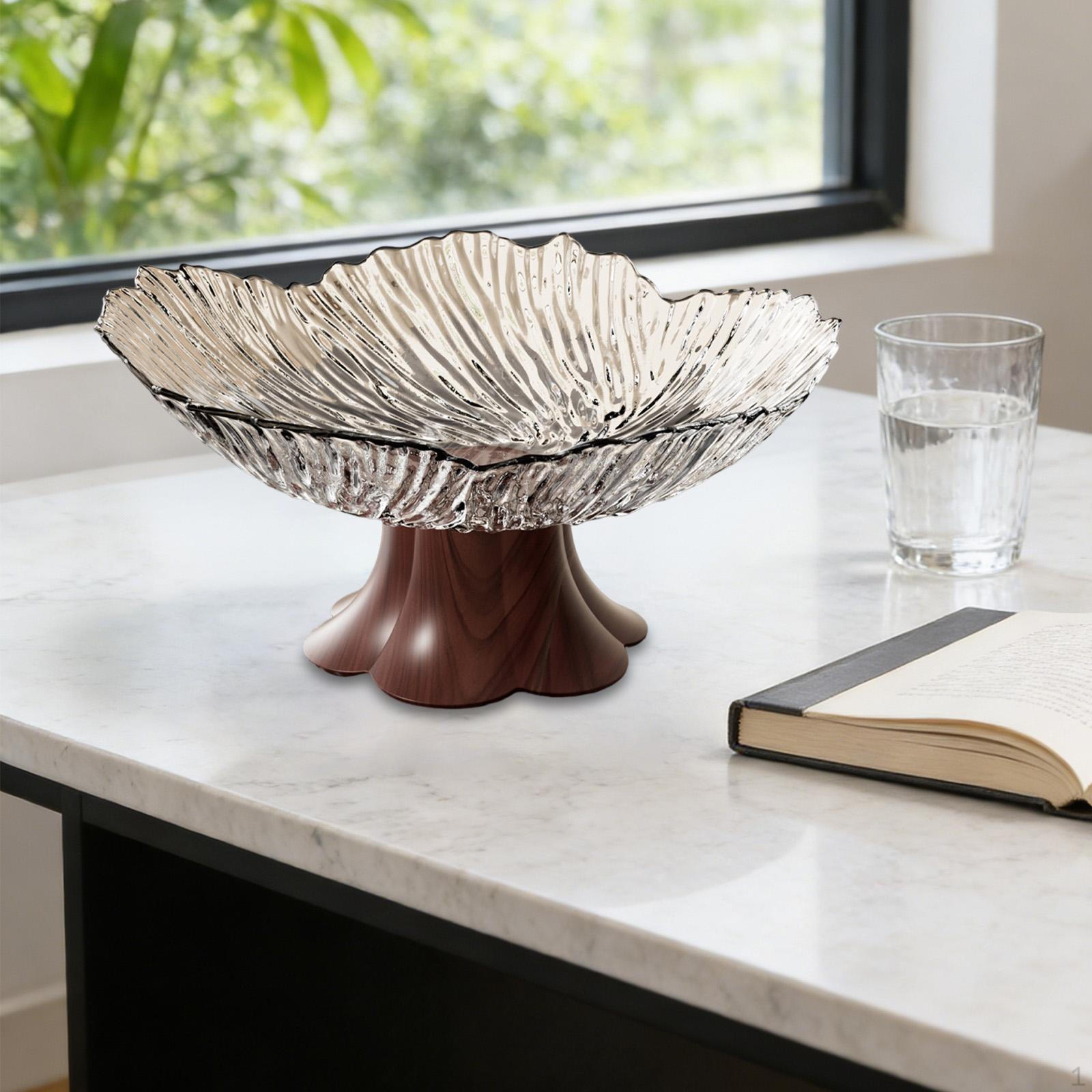 

Fruit Bowl with Foot, Modern Serving High Snack Holder for Kitchen Table, Table белый