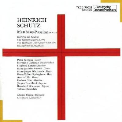 CD SCHREIER PETER DRESDEN CHOIR OF   Schutz St. Matthew Passion  TKCC70029  1993 Japan ObiClassical Used