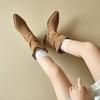 Women's high-heeled short boots autumn and winter new suede large-size casual Roman boots