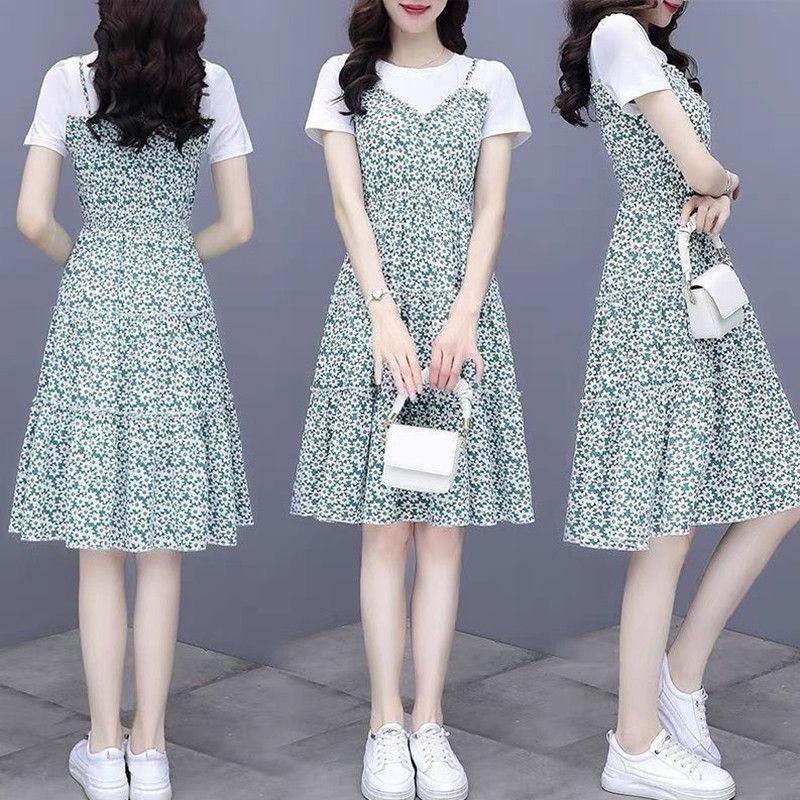 

Благородная леди шифоновый сарафан на бретелях с отделкой талии модный двухпредметный Lake Blue S (35.00 kg-40.00 kg